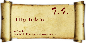Tilly Irén névjegykártya